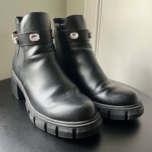 Black Ankle Boots with Jewels